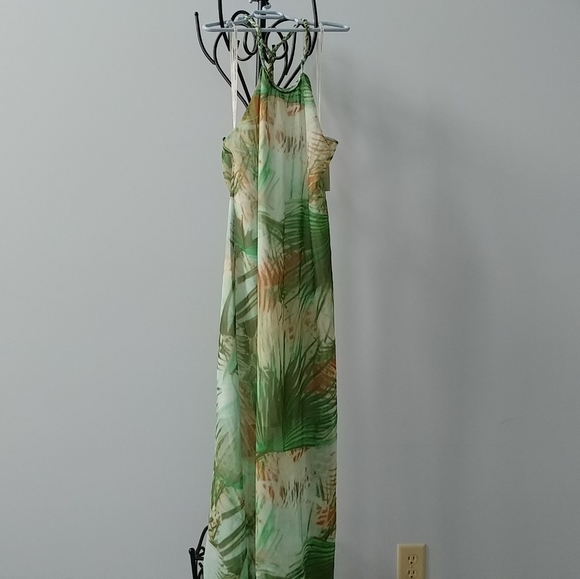 Pink Martini tropical palm tree print maxi dress - Picture 2 of 2